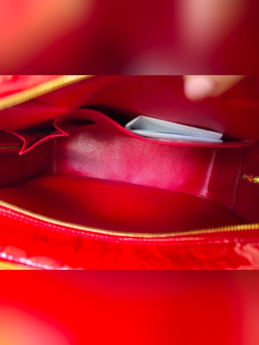 Louis Vuitton Sutton Monogram Vernis Patent Leather Red Zip Shoulder Bag - Picture 17 of 17